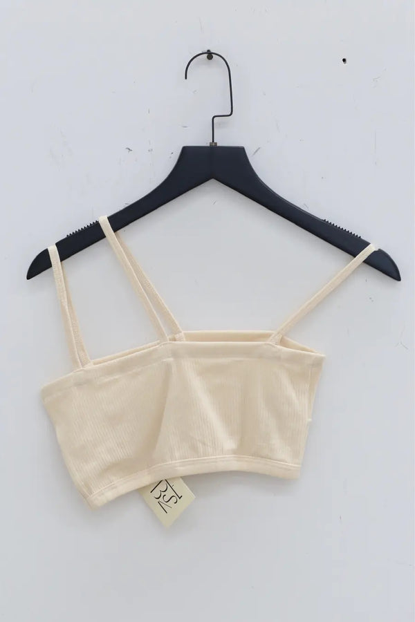 BASERANGE Ribbed Cotton Bra Collection BAS-BRNI-RB-000-MIBAI Off-white